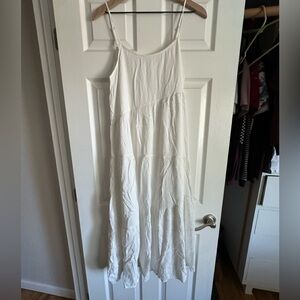 Elegant White Spaghetti Strap Dress